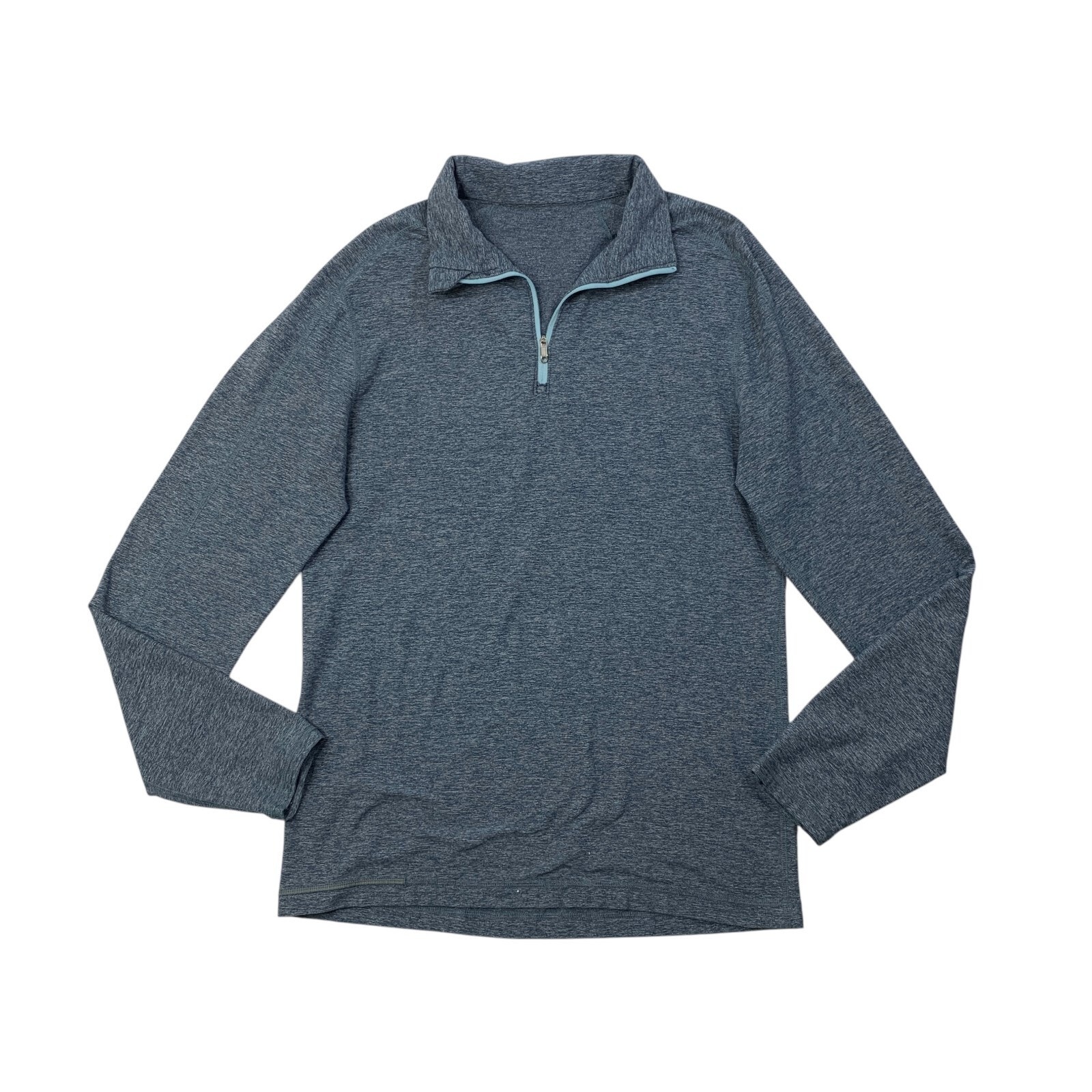 Lululemon Sweatshirt Men S Small Metal Blue Reflective Surge 1/4 Zip Long Sleeve